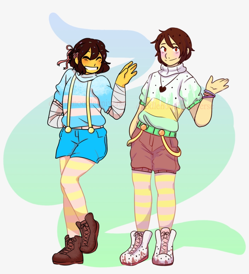 My Art Undertale Chara Frisk Charisk Mint Frisk Cocoa - Candytale Frisk And Chara, transparent png #6241935