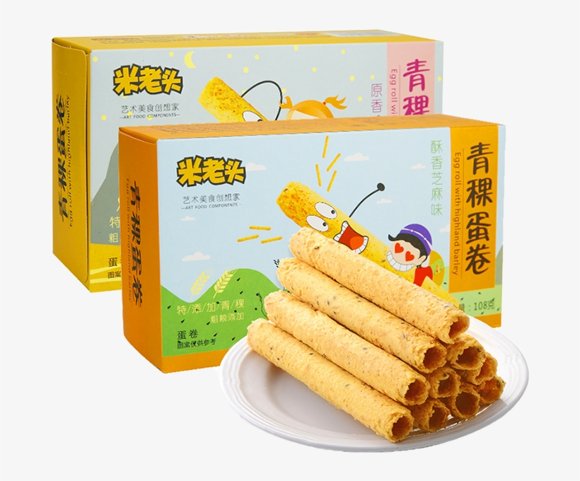 米老头 稞 稞 Egg Roll Heart Sesame Original Fragrant Egg - Snack, transparent png #6241938