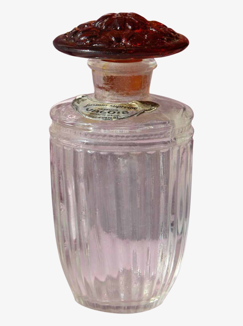French Perfume Bottle Valois Flowered Top Commercial, transparent png #6243052