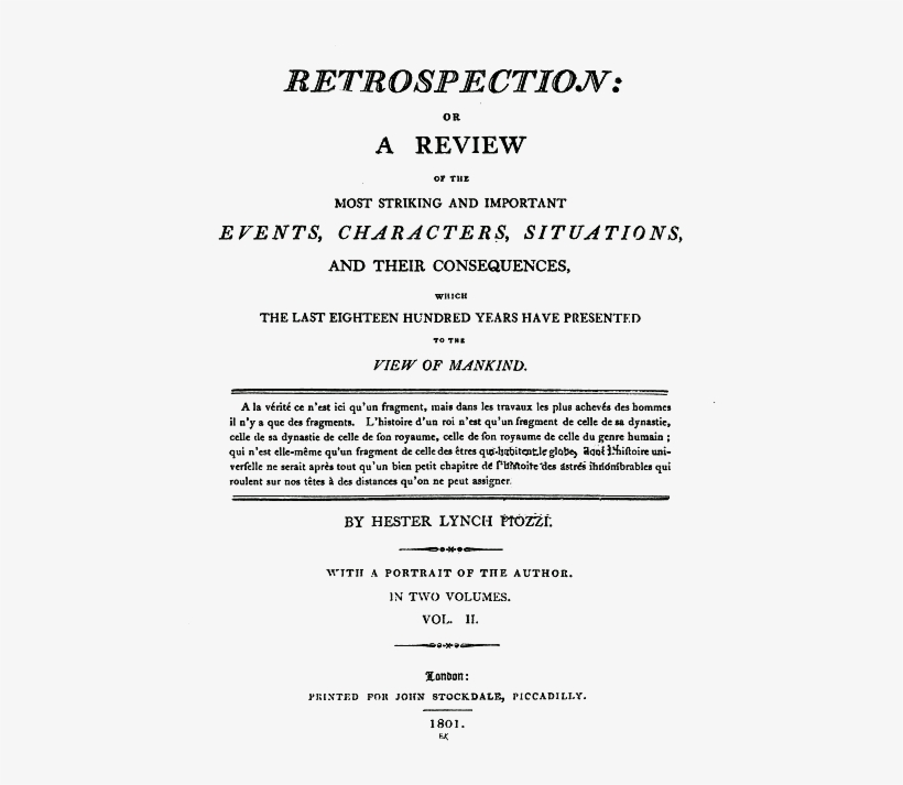 Retrospection By Hester Lynch Piozzi - Police, transparent png #6244755