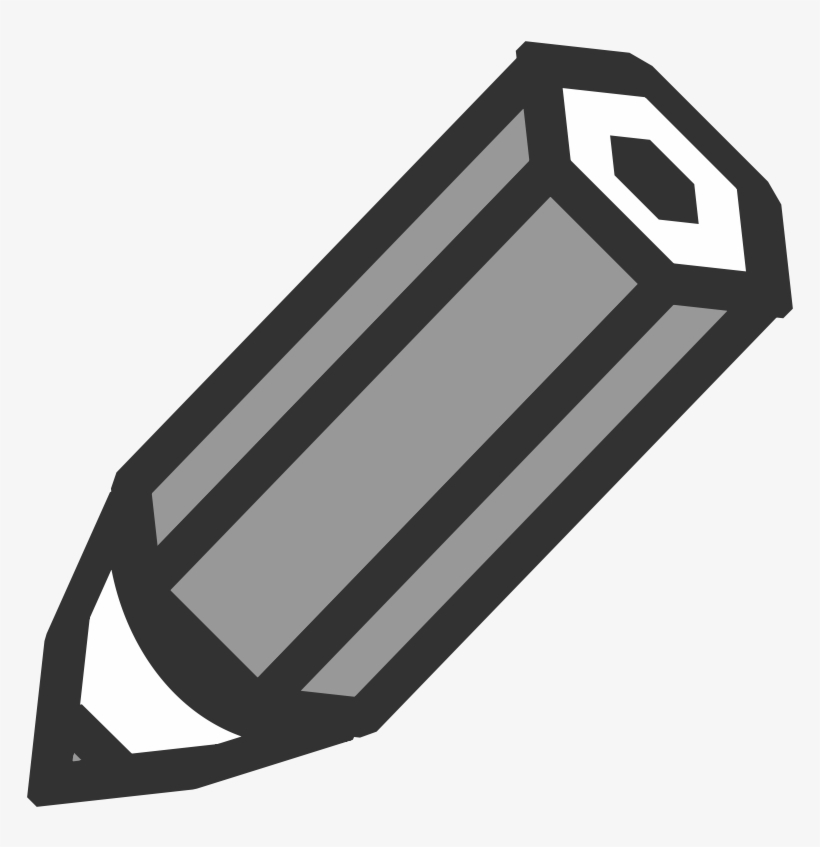 Clipart - Pencil Icon - White And Black Pencil Transparent Background, transparent png #6245865