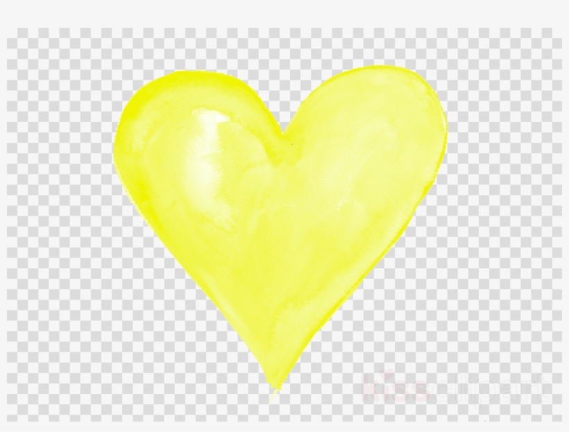 Yellow Watercolour Heart Clipart Watercolor Painting - Yellow Love Heart Transparent, transparent png #6246889