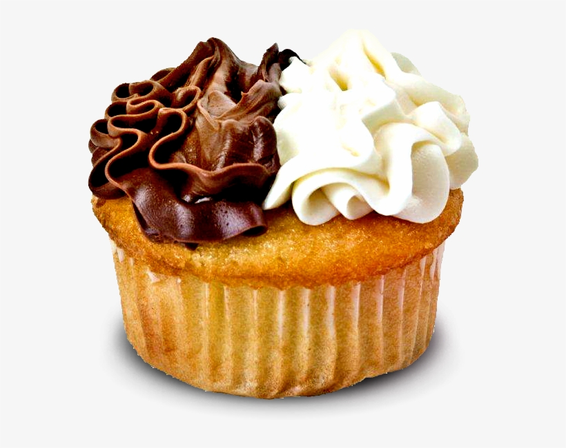 Black And White Cupcakes With Frosting - Cupcake, transparent png #6248043