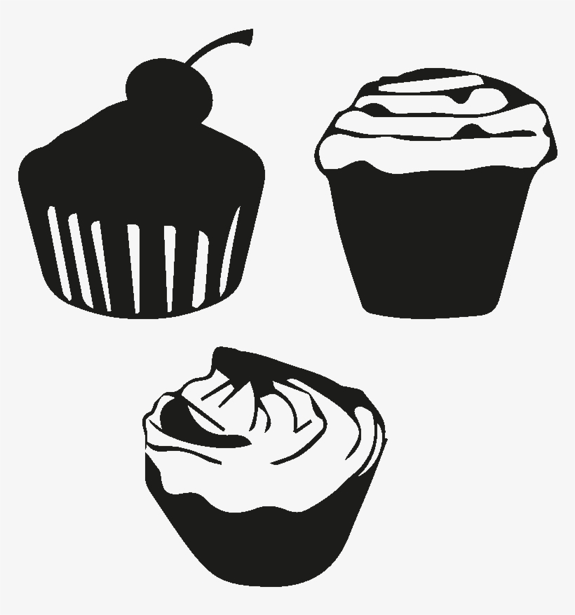 Sticker Deco Cupcake Ambiance Sticker Jus Cu Cupacake - Black, transparent png #6248552