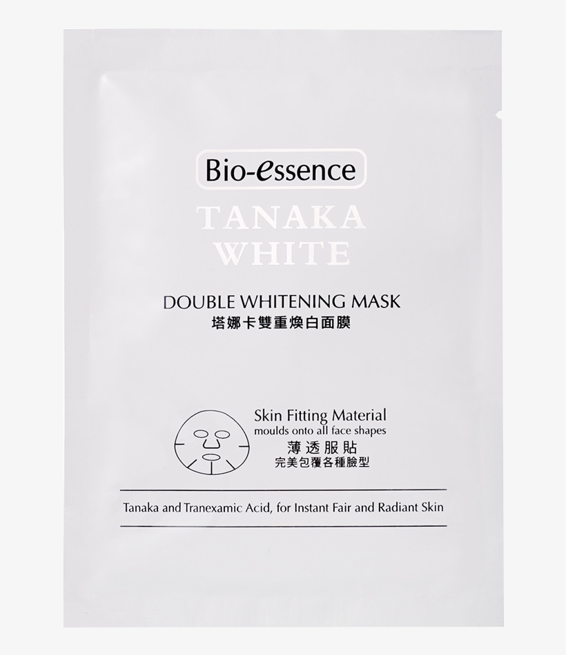 Tanaka White Double Whitening Mask Big - Bio-essence Double Whitening Mask 1pc, transparent png #6250362