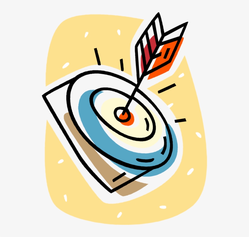 Vector Illustration Of Archery Marksmanship Bullseye - Illustration, transparent png #6251461