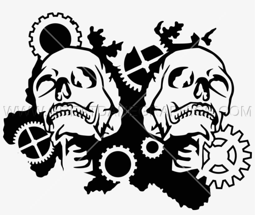 Skull Production Ready Artwork - Gear Tribal Skull Png, transparent png #6251891