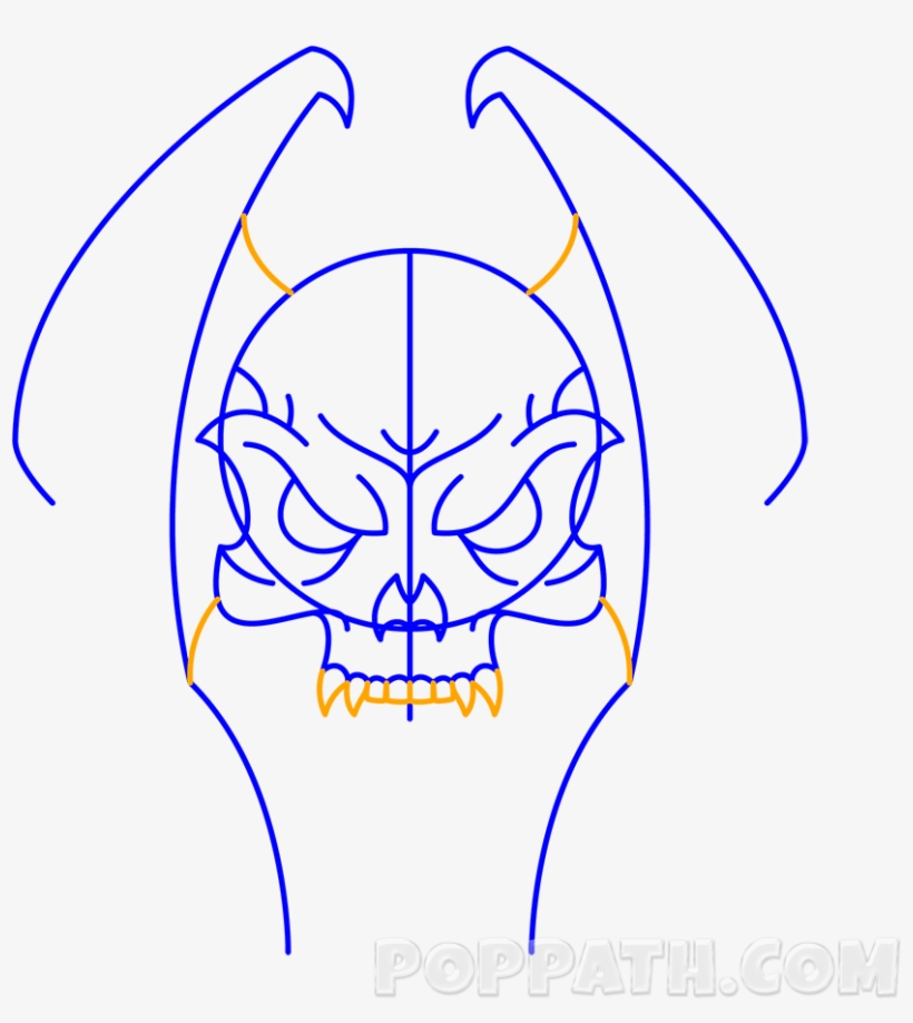 A Skull Tattoo Also Gives A Very Scary Look - Drawing, transparent png #6252098