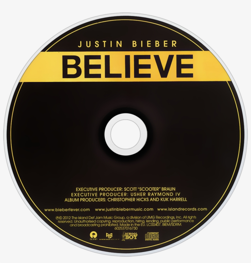 Justin Bieber Believe Cd Disc Image - Pendragon - Believe/11 (cd), transparent png #6253221
