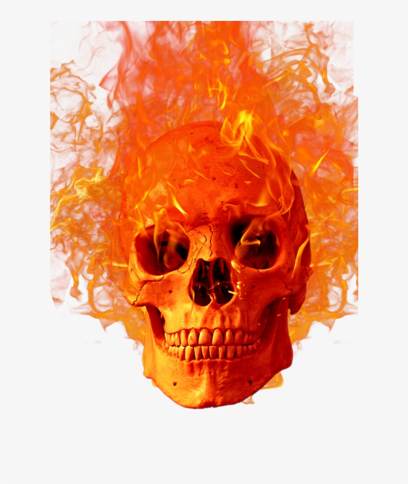 Mq Skull Fire Fireflames Flames - Skeleton Fire Png, transparent png #6253625