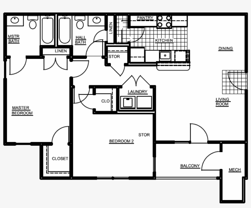 Crescent Place Apartments Crescent Floor Plan - Floor Plan, transparent png #6256053