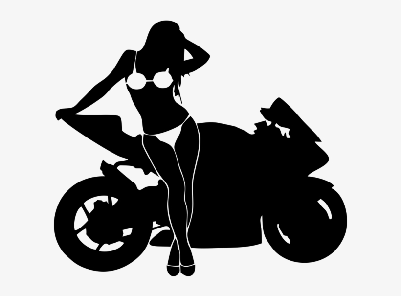 Sexy Girl Decal - Silhouette Motorcycle Chick, transparent png #6257196