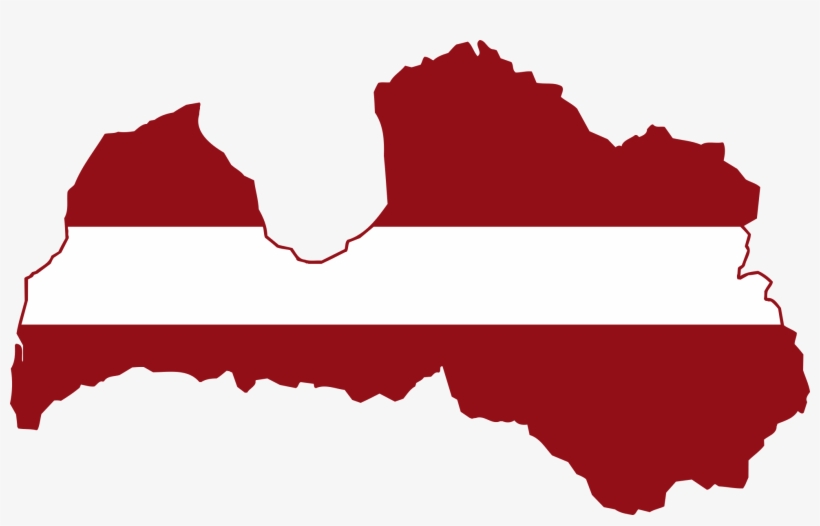 1962px Flag Map Of Latvia - Latvia Map Flag, transparent png #6257321