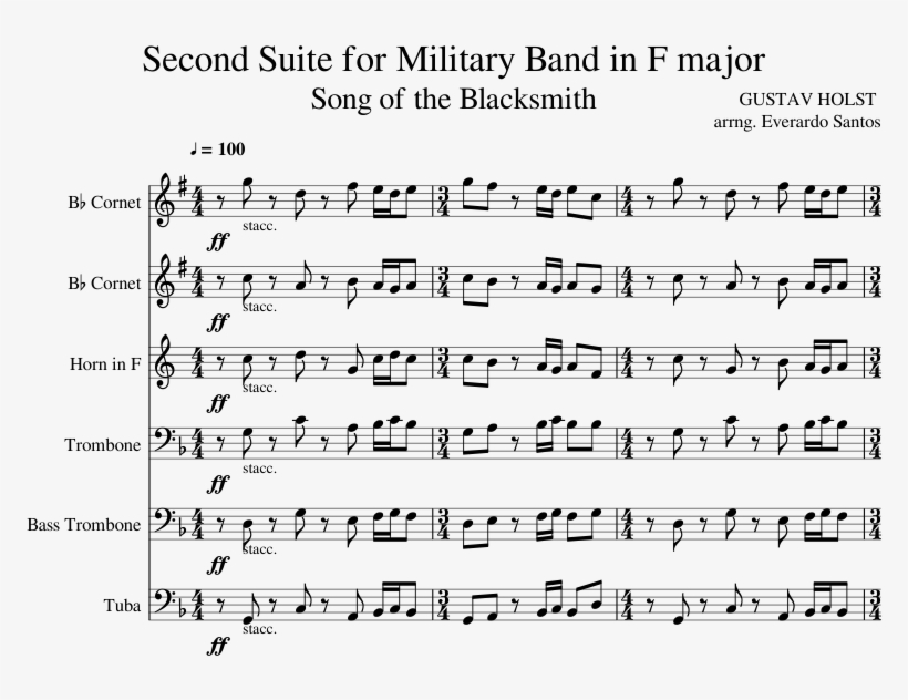 Print - Suite In F Major Trombone, transparent png #6257469