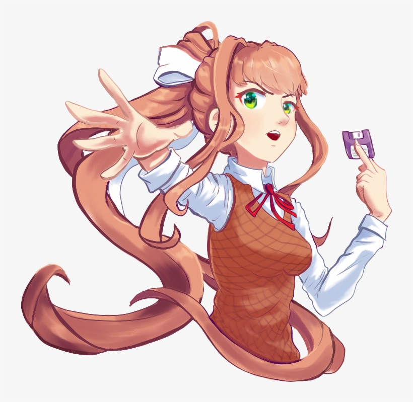 Just Monika Danganronpa Doki Doki Lit Club Doki Doki - Cartoon, transparent png #6258698