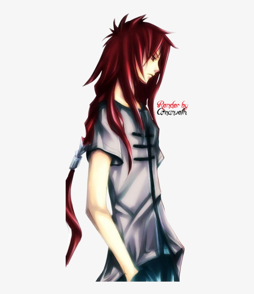 Red Hair Anime Guy, Anime Long Hair, Anime Hair, Boys - Anime Boy With Long Red Hair, transparent png #6258768