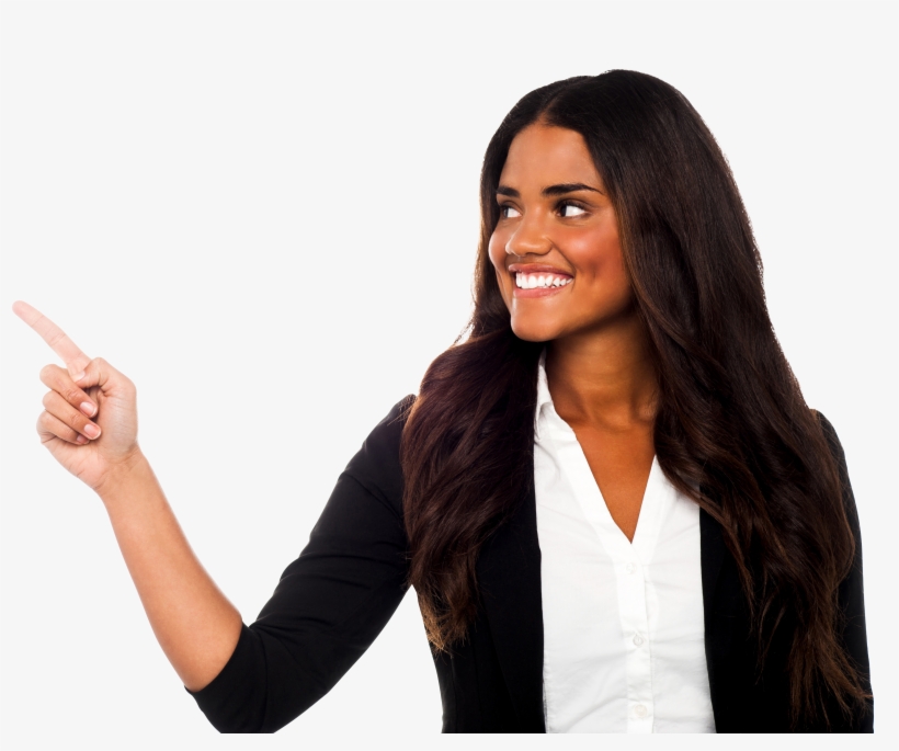 Women Pointing Left Png Image - Woman Looking Left Png, transparent png #6259523