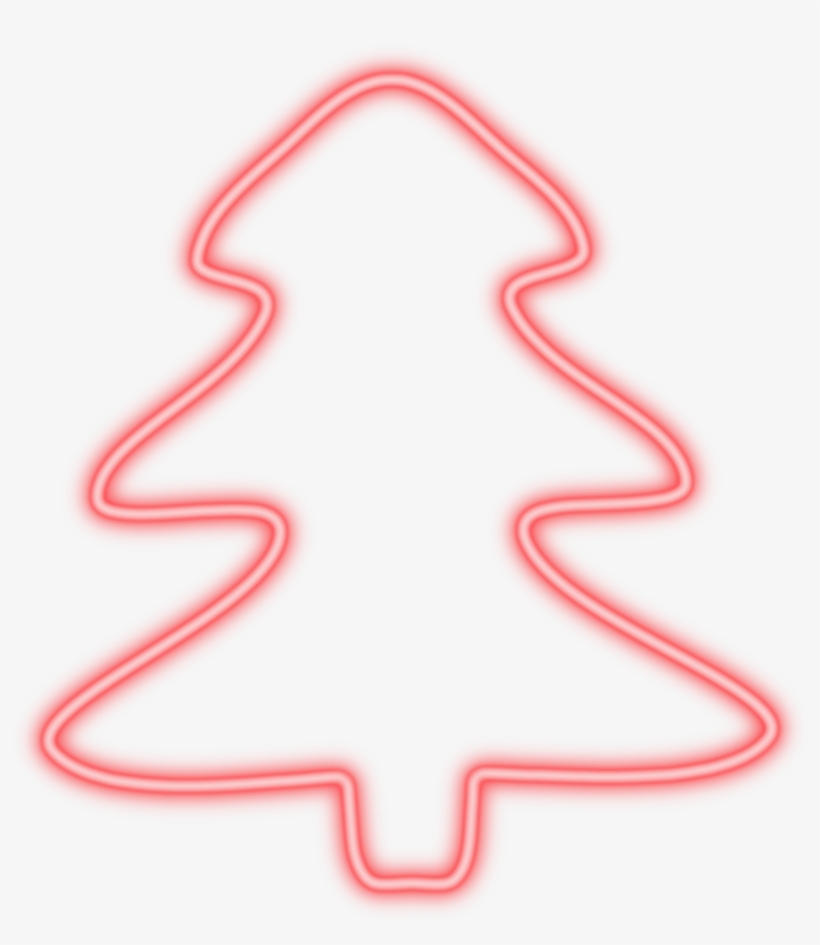 Christmas Tree Neon Red - Purple Neon Christmas Tree Round Ornament, transparent png #6265471