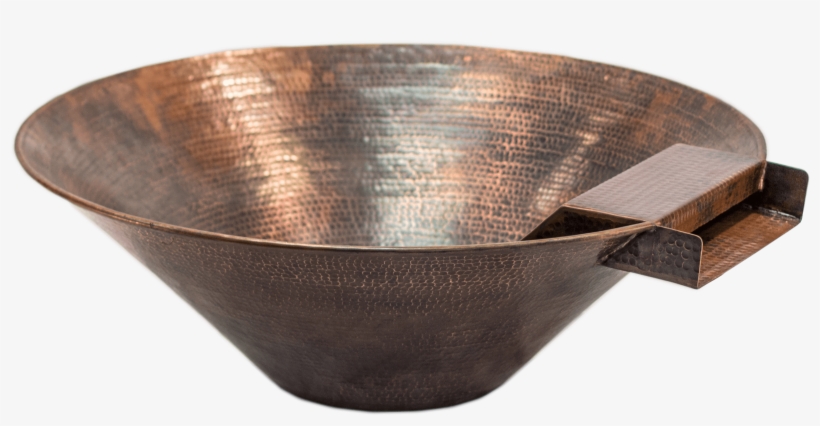 Hammered Copper Cone Planter And Water Bowl - Copper Bowl With Water, transparent png #6266774