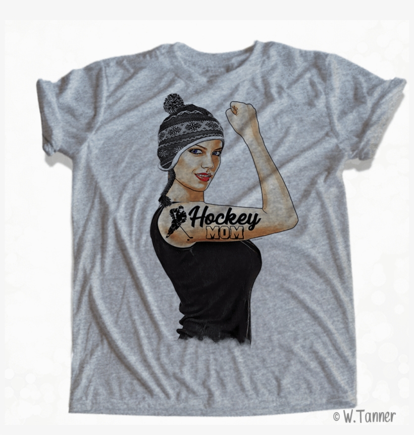 Hockey Mom Personalized Girl Boss Rosie The Riveter - The Pig T-shirt, transparent png #6267402