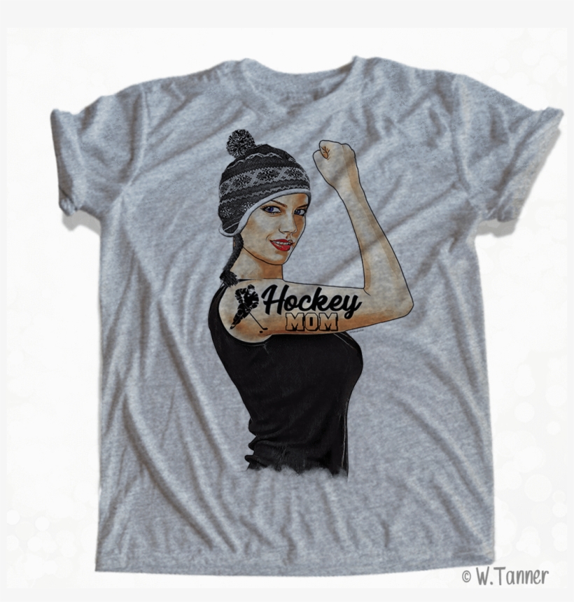 Hockey Mom Personalized Girl Boss Rosie The Riveter - The Pig T-shirt, transparent png #6267402