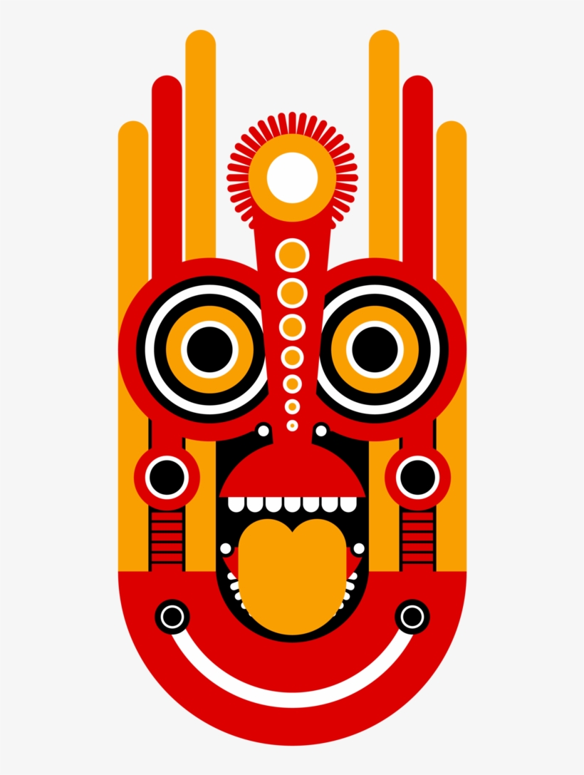 Tiki Mask Men's Printed Kurta, transparent png #6270371