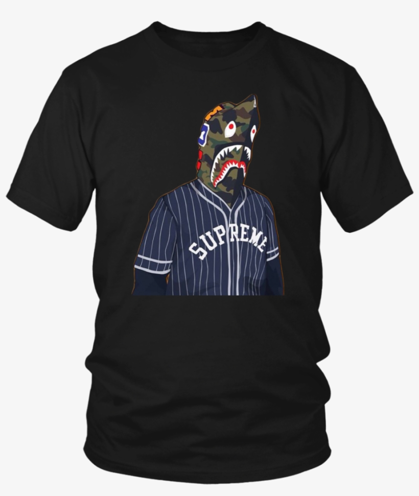 Supreme Jersey Bape Mask T-shirt - Larry Bernandez T Shirt, transparent png #6270719