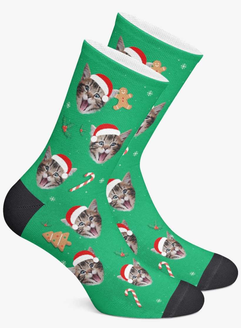 Santa Hat Green - Personalized Socks, transparent png #6271288