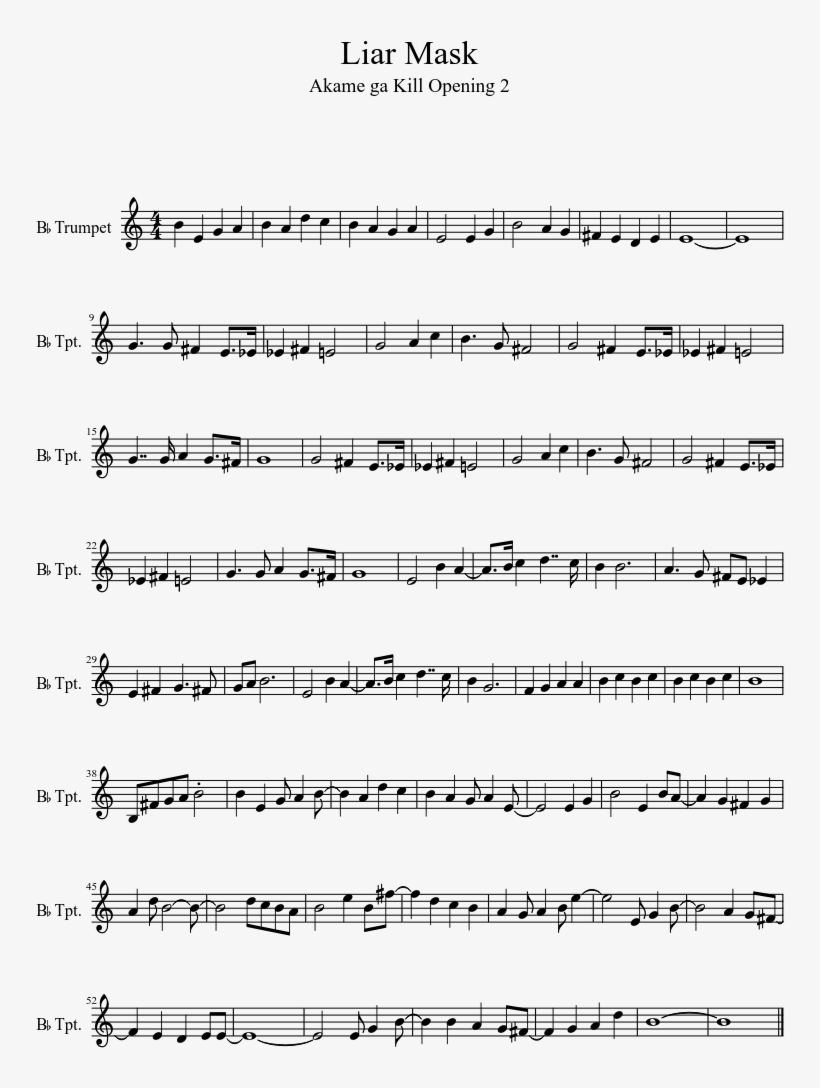 Liar Mask Sheet Music 1 Of 1 Pages - La Valse Des Niglos Pdf, transparent png #6274922