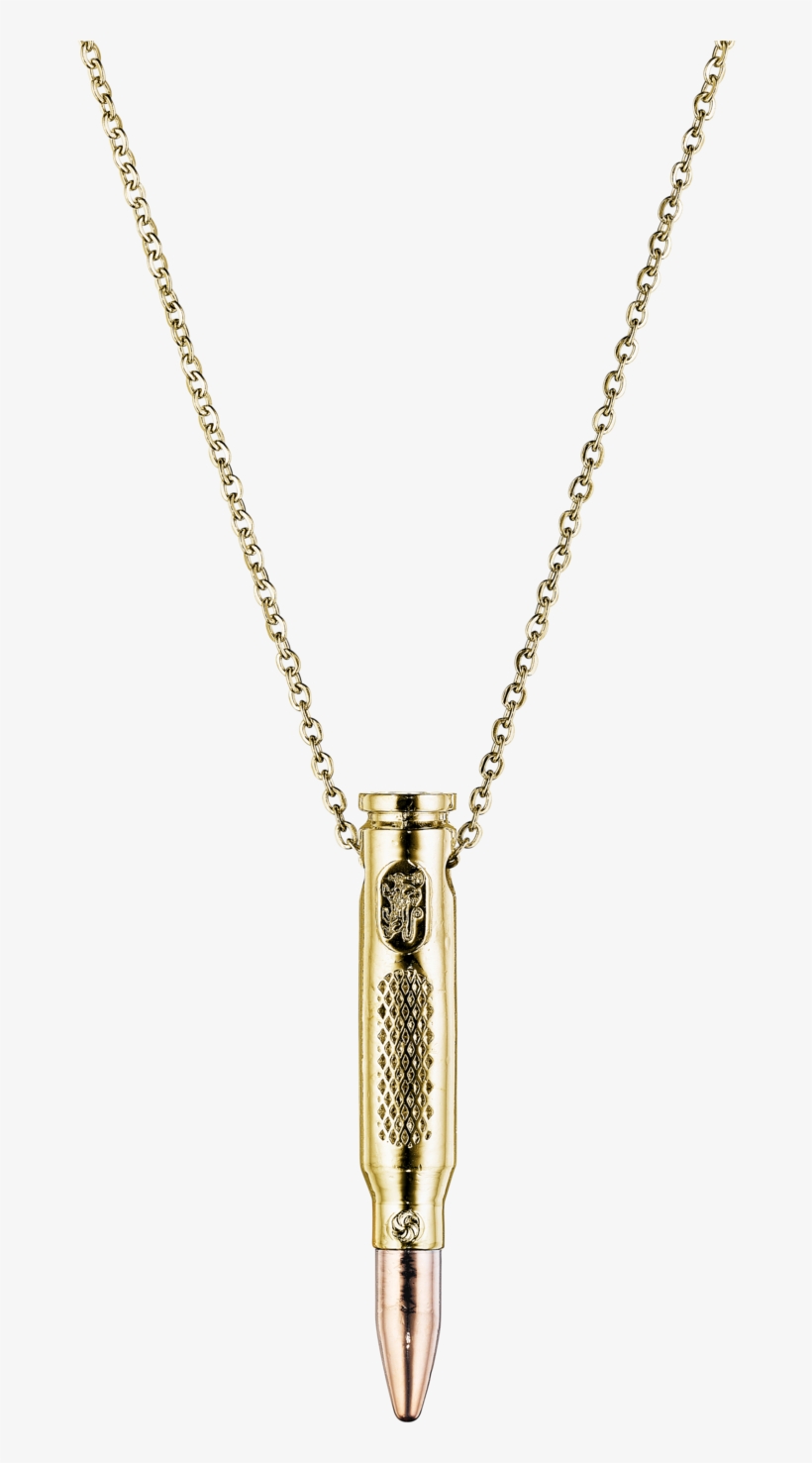 Distressed Gold Bullet Necklace, transparent png #6275148