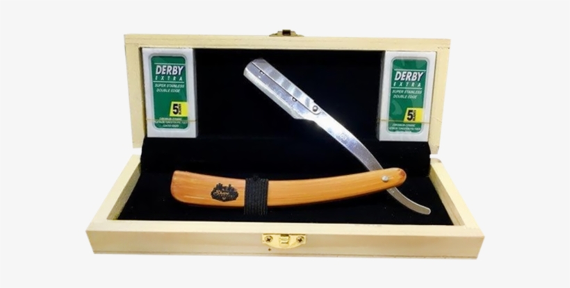 The Old School Straight Razor & Wooden Box & Derby - Derby Extra Double Edge Razor Blades, transparent png #6276932