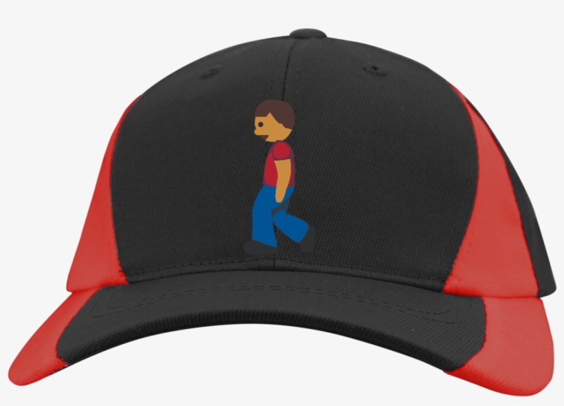 Man Walking Emoji Ystc11 Sport-tek Youth M - Eggplant Emoji Mid-profile Colorblock Hat, transparent png #6278808