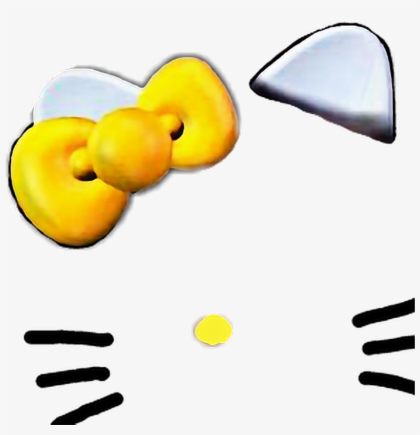 Mq Yellow Bow Bows Kitty Hellokitty Face - Hello Kitty Snapchat, transparent png #6280785