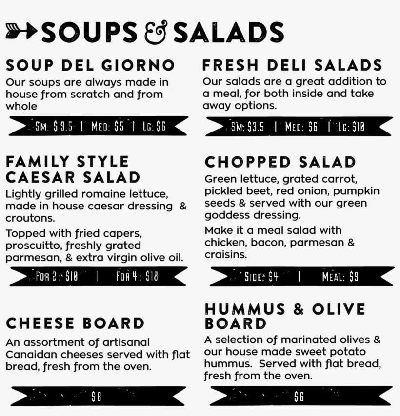 Woodfire Deli - Soup & Salad Menu, transparent png #6281025