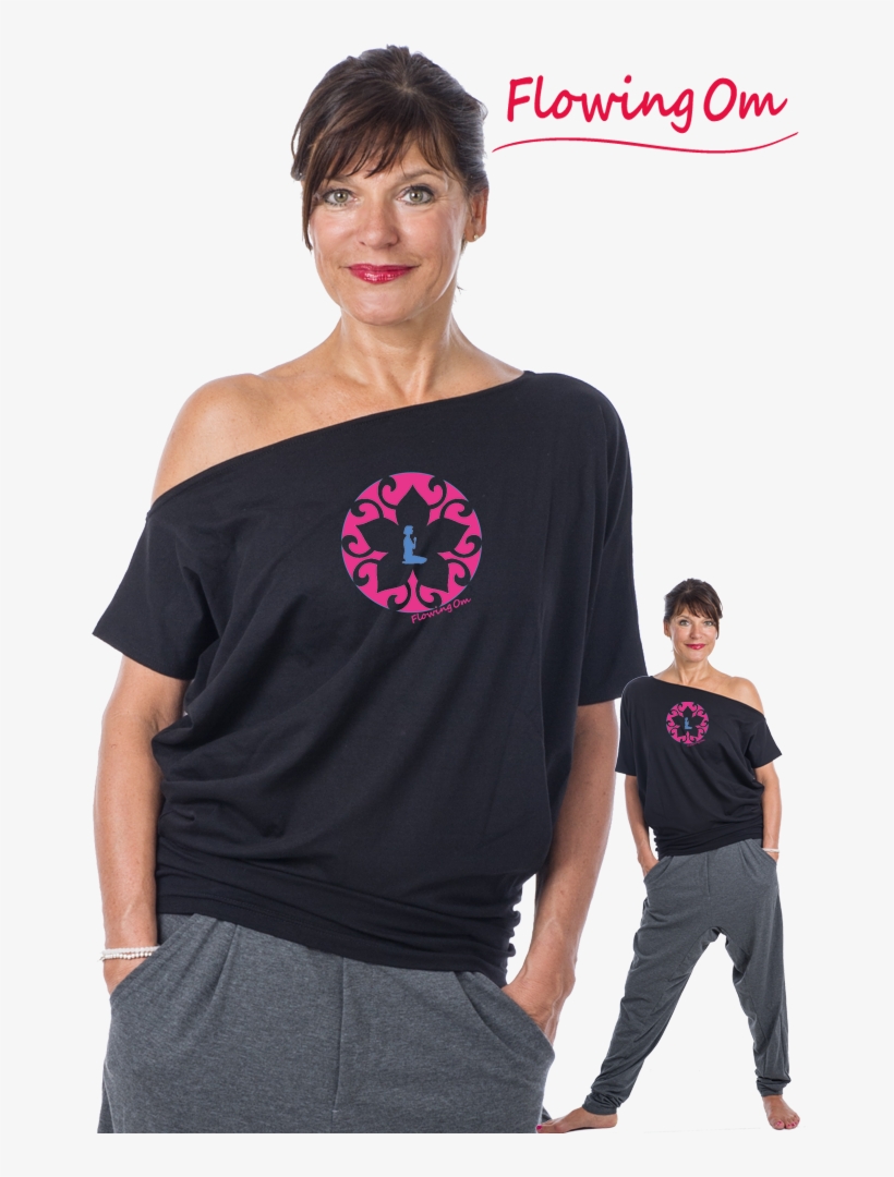 Diagonal, Short Sleeves "flowing Om" - Gym Shorts, transparent png #6281954