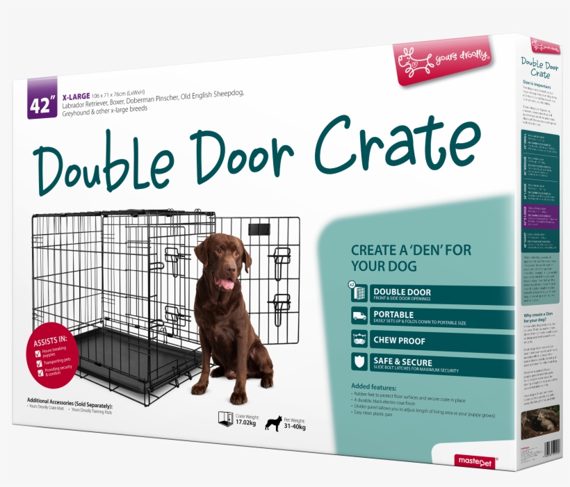 Yd Dog Crate Double Door Dog Crate 42" | Xlarge, transparent png #6283744