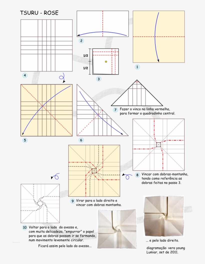 Tsuru Rose Ou Rosa Com Asas Origami Pinterest Origami - Origami Rose Crane Instructions, transparent png #6284905