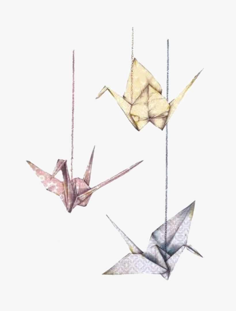 Download - Paper Crane Tattoo Illustration, transparent png #6285031