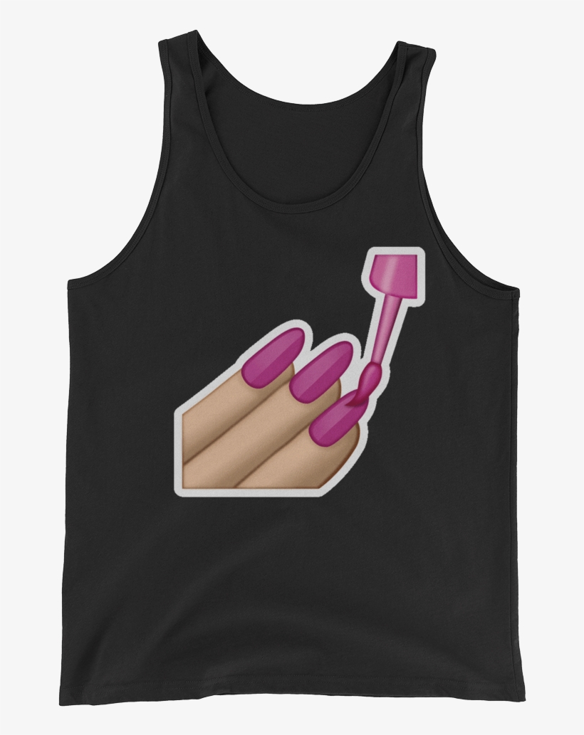 Men S Emoji Tank Top Nail Polish Just Black, transparent png #6285169