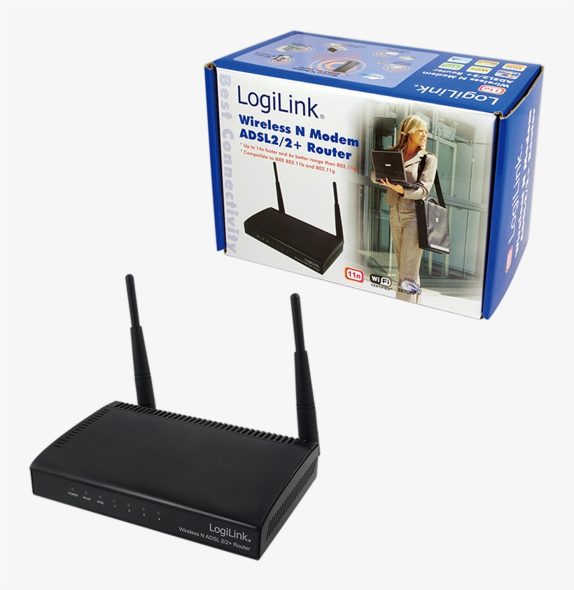 Image (png) - Logilink Wl0067 Wireless Router - Dsl Modem - 300 Mbps, transparent png #6285939