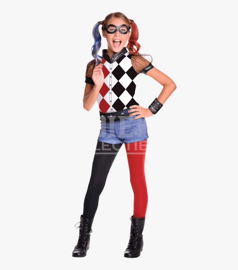 Deluxe Dc Superhero Girls Harley Quinn Costume - Dc Superhero Girls Disfraces, transparent png #6287447