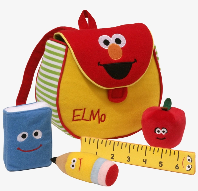 Sesame - Gund Elmos Bookbag Play Set, transparent png #6287965