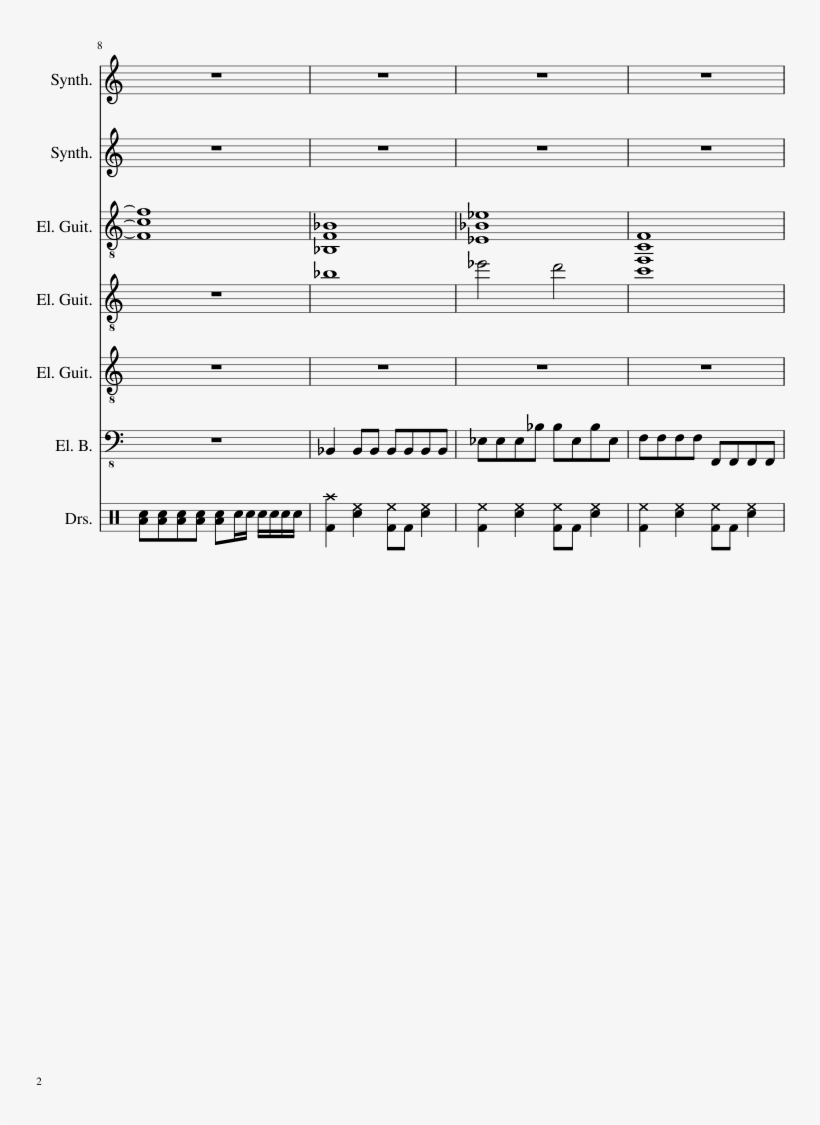 Black Rock Shooter Sheet Music 2 Of 54 Pages - 20th Century Fox Fanfare Sheet Music Flute, transparent png #6288673
