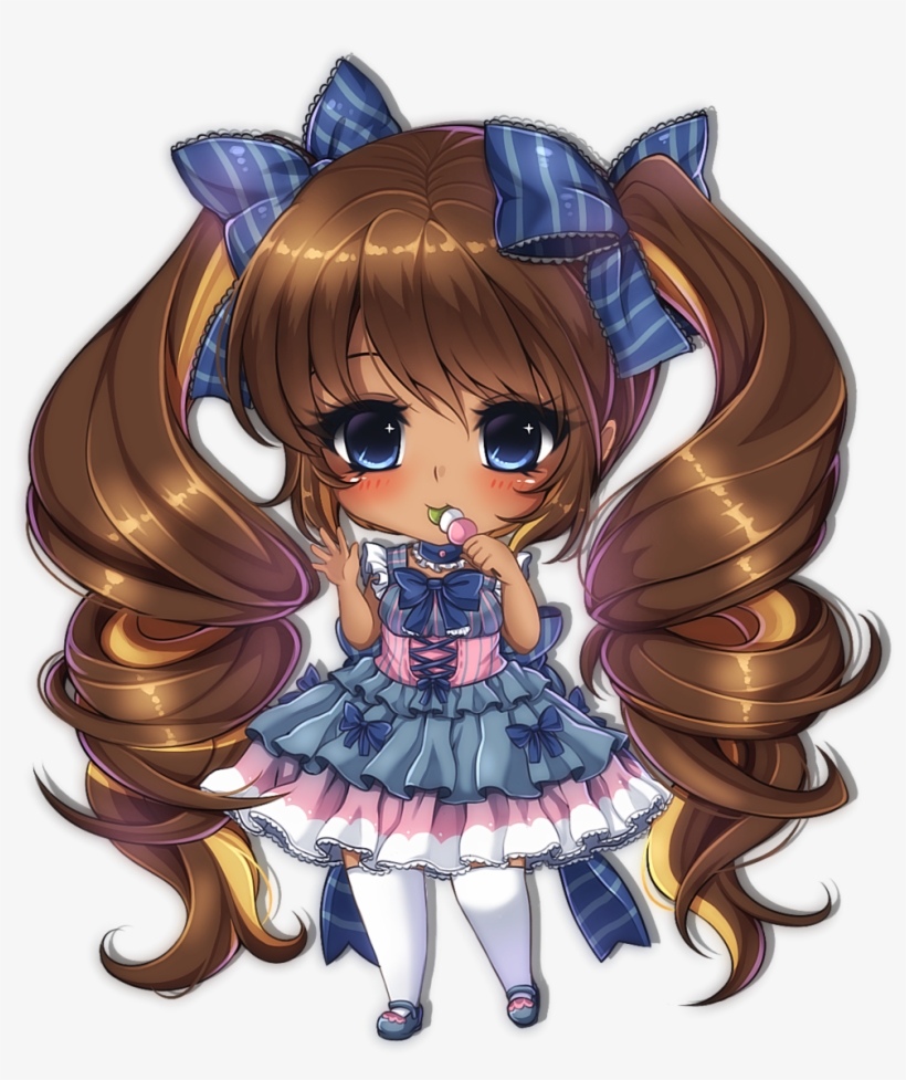 Manga Clipart Chibi - Chibi Anime Girl Dark Skin, transparent png #6290265