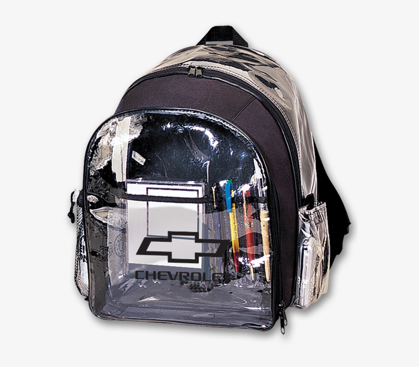 Clear Plastic Backpack W/ Open Bowtie Racing - Backpack, transparent png #6290710