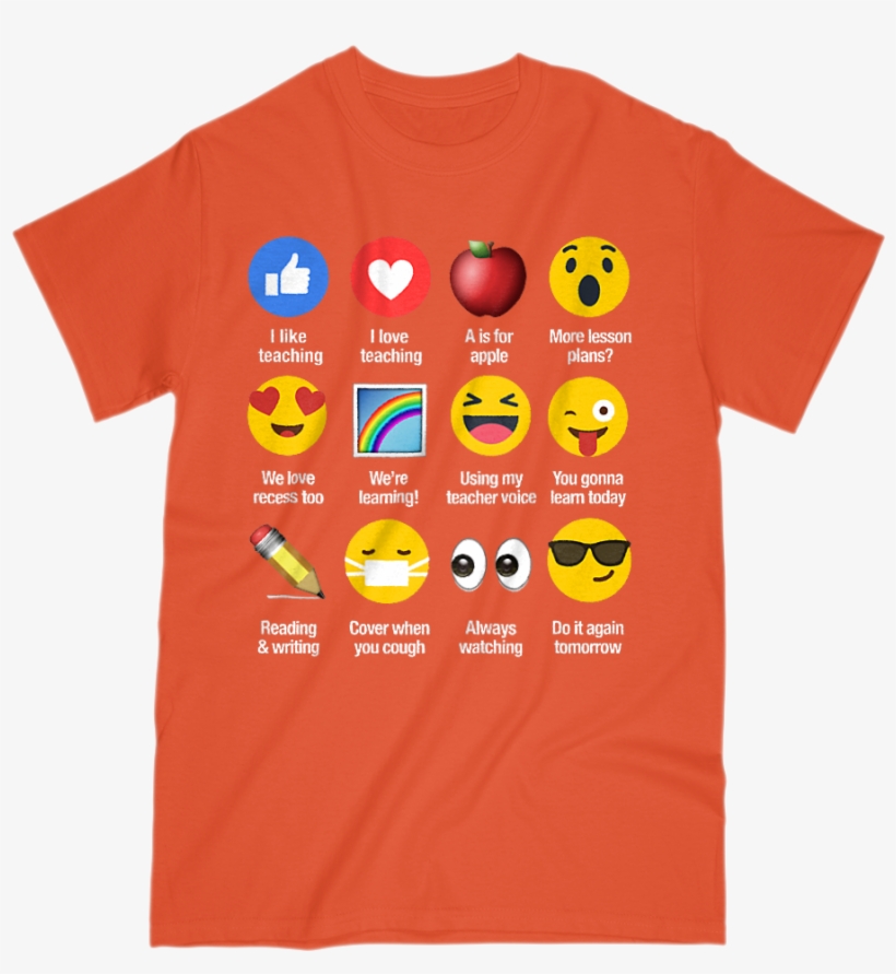 I Like Love Teaching Emoji Emoticon Sayings Graphic - T-shirt, transparent png #6293706