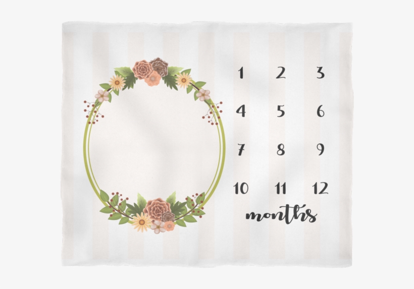 Striped Floral Monthly Milestone Baby Blanket - Blanket, transparent png #6295719