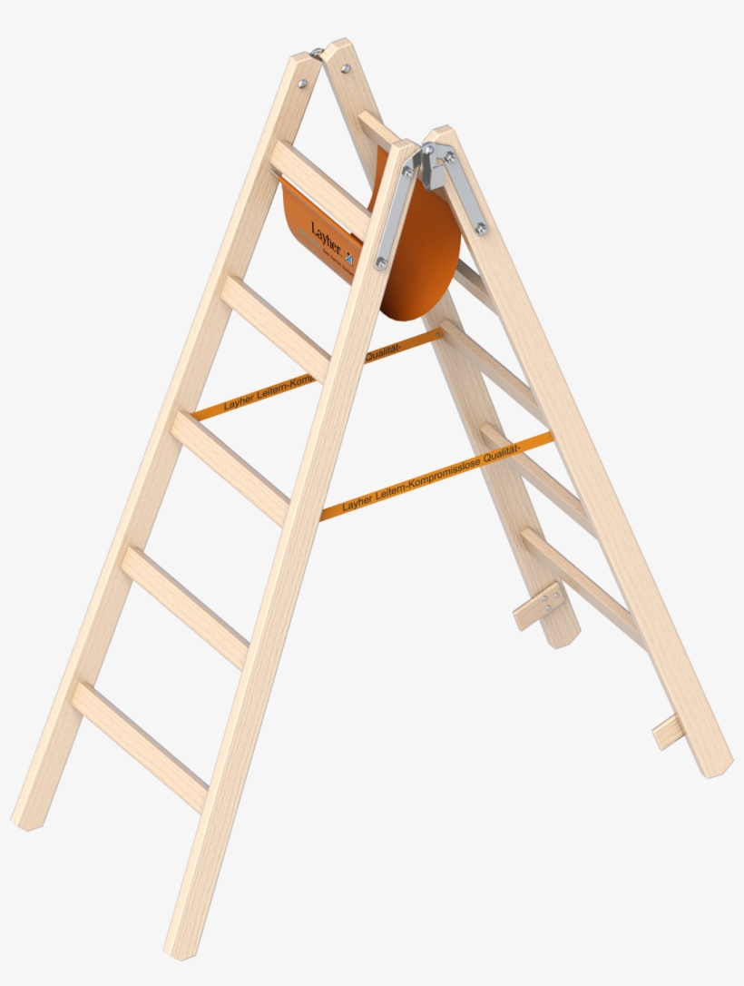 Layher Wooden Rung Ladder - Layher Holzstehleiter 1038206 - 1,85 M Länge, transparent png #6298620