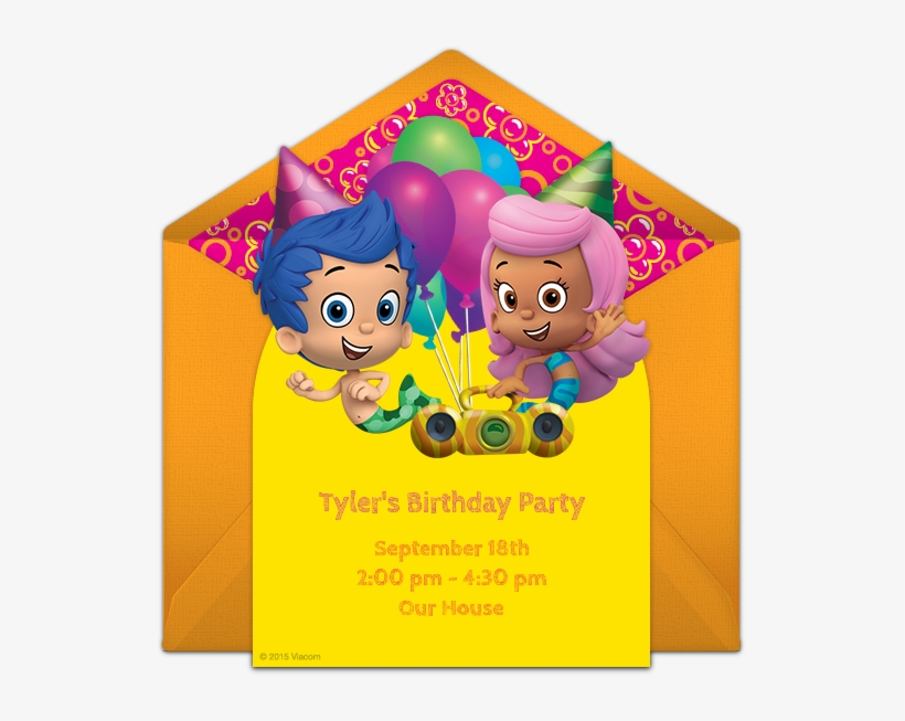 Bubble Guppies Birthday Online Invitation - Bubble Guppies Twin Birthday Party Invitations, transparent png #630037