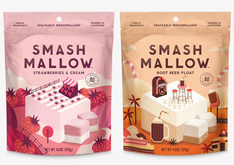 I Worked With Hatch Design, A Branding Agency, To Create - Smashmallow - Snackable Marshmallows Strawberries &, transparent png #630276